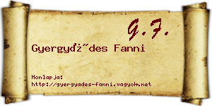 Gyergyádes Fanni névjegykártya